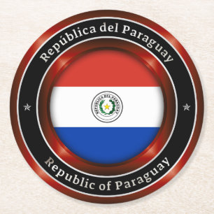 Republik Paraguay Runder Pappuntersetzer