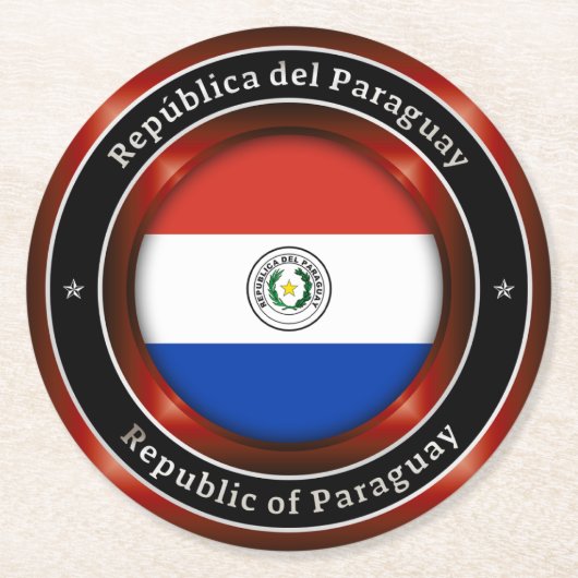 Republik Paraguay Runder Pappuntersetzer (Vorderseite)