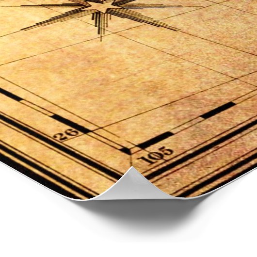 REPUBLIK TEXAS 1841 MAP POSTER (Ecke)