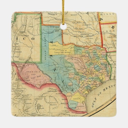 Republik Texas 1851 Karte Keramikornament (Rückseite)