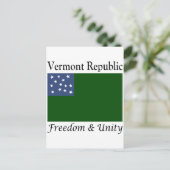 Republik Vermont Postkarte (Stehend Vorderseite)