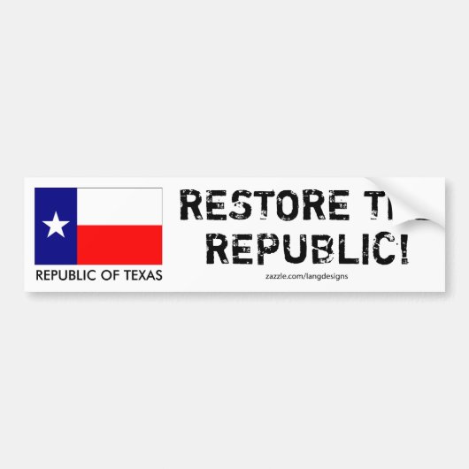 Republik von Texas - STELLEN Sie DIE REPUBLIK Autoaufkleber (Vorne)