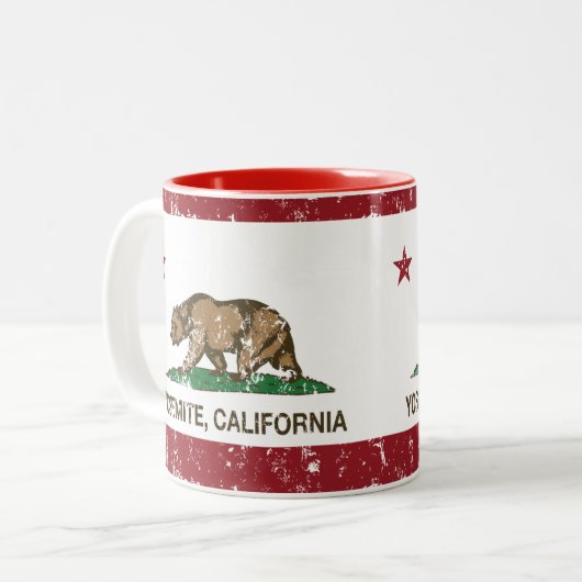 Republik Yosemite Kalifornien beunruhigt Zweifarbige Tasse (Vorderseite Links)