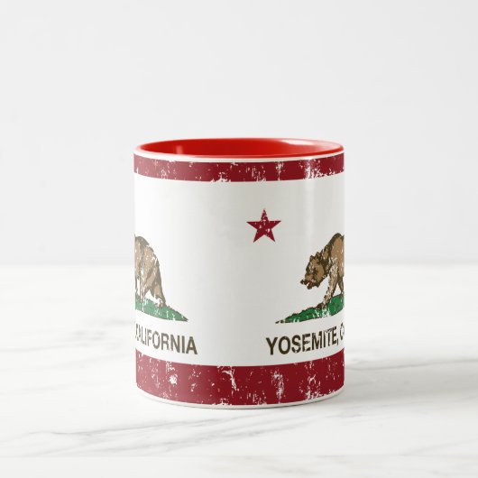 Republik Yosemite Kalifornien beunruhigt Zweifarbige Tasse (Mittel)