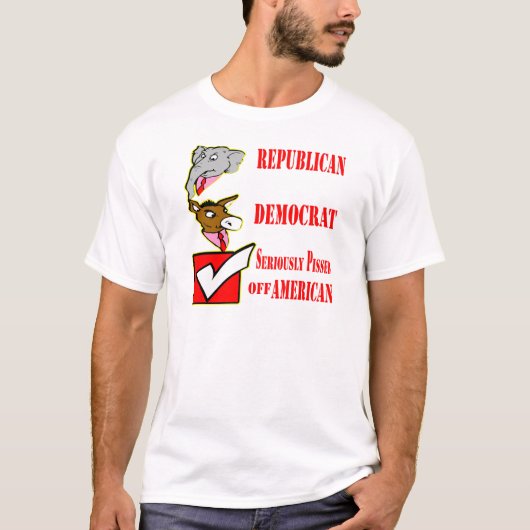 Republikaner, Demokraten, die Amerika ernsthaft ve T-Shirt (Vorderseite)