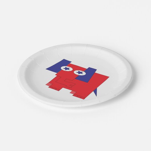 Republikaner Elefant Pappteller (Schrägansicht)