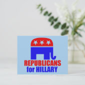 Republikaner Elephant für Hillary Clinton Postkarte (Stehend Vorderseite)