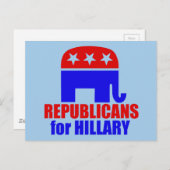 Republikaner Elephant für Hillary Clinton Postkarte (Vorne/Hinten)