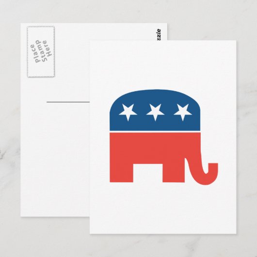 Republikaner Elephant Postkarte (Vorne/Hinten)