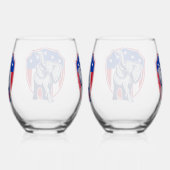 Republikaner Elephant Weinglas Ohne Stiel (Rechts)