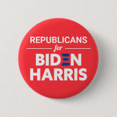 Republikaner für Biden Harris Custom Text Red Button (Vorderseite)