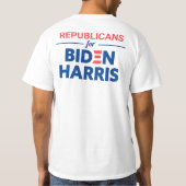 Republikaner für Biden Harris Custom Text T-Shirt (Rückseite)
