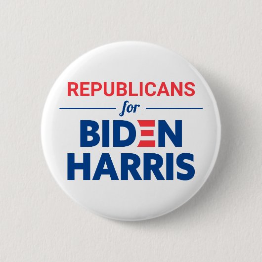 Republikaner für Biden Harris Custom Text White Button (Vorderseite)