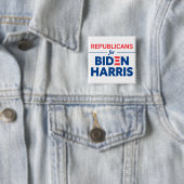 Republikaner für Biden Harris Custom Text White Button (Beispiel)