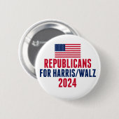 Republikaner für die amerikanische Flagge Harris W Button (Vorne & Hinten)