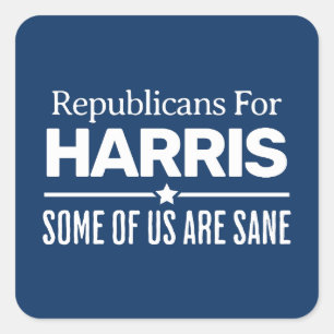 Republikaner für harris Proud Republikaner für Kam Quadratischer Aufkleber