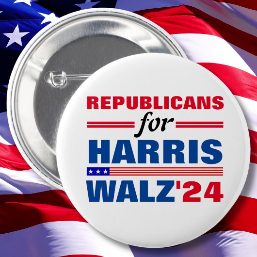 Republikaner für Harris Walz Red Blue Button