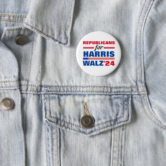 Republikaner für Harris Walz Red Blue Button (Beispiel)
