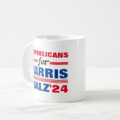 Republikaner für Harris Walz Red Blue Kaffeetasse (Vorderseite Links)