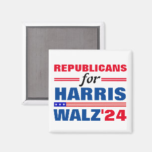 Republikaner für Harris Walz Red Blue Magnet