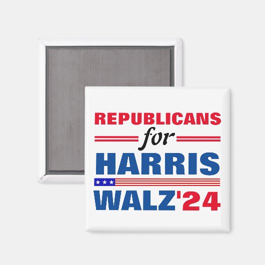 Republikaner für Harris Walz Red Blue Magnet (Vorderseite/Rückseite)