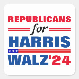 Republikaner für Harris Walz Red Blue Quadratischer Aufkleber