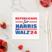 Republikaner für Harris Walz Red Blue Serviette (Beispiel)