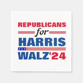 Republikaner für Harris Walz Red Blue Serviette
