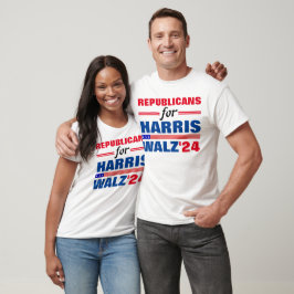 Republikaner für Harris Walz Red Blue T-Shirt