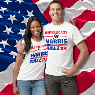 Republikaner für Harris Walz Red Blue T-Shirt