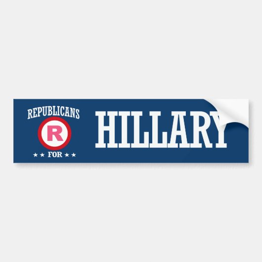 REPUBLIKANER FÜR HILLARY AUTOAUFKLEBER (Vorne)