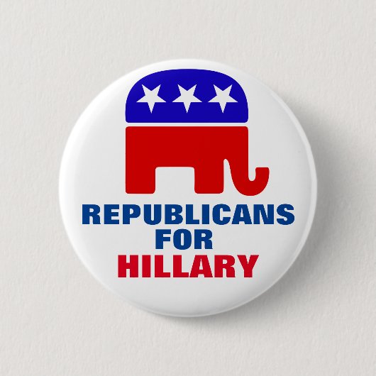 Republikaner für Hillary Clinton Button (Vorderseite)