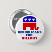 Republikaner für Hillary Clinton Button (Vorne & Hinten)