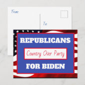 Republikaner für Joe Biden, Land über Party Postkarte (Vorne/Hinten)