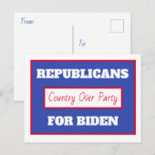 Republikaner für Joe Biden, Land über Party Postkarte (Vorne/Hinten)