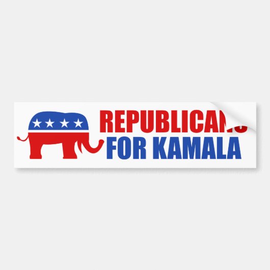 Republikaner für Kamala Harris Elephant Autoaufkleber (Vorne)