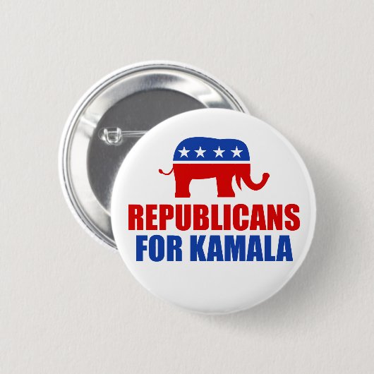Republikaner für Kamala Harris Elephant Button (Vorne & Hinten)