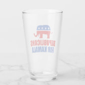 Republikaner für Kamala Harris Elephant Glas (Rückseite)