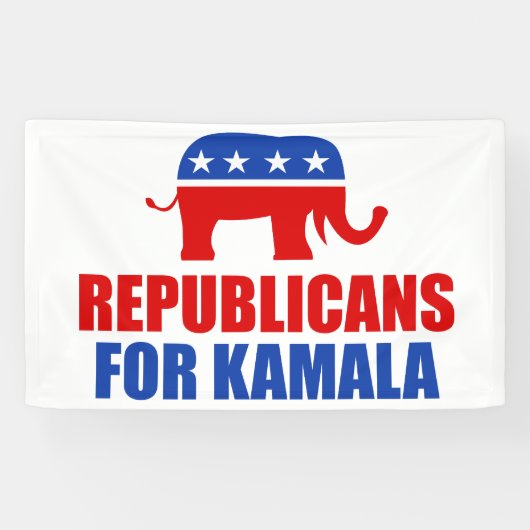 Republikaner für Kamala Harris Elephant Political Banner (Horizontal)