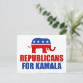 Republikaner für Kamala Harris Elephant Postkarte (Stehend Vorderseite)