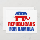 Republikaner für Kamala Harris Elephant Postkarte (Vorne/Hinten)