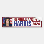Republikaner für Kamala Harris Präsident Foto 2024 Autoaufkleber (Vorne)
