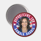 Republikaner für Kamala Harris Präsident Foto 2024 Magnet (Vorderseite/Rückseite)