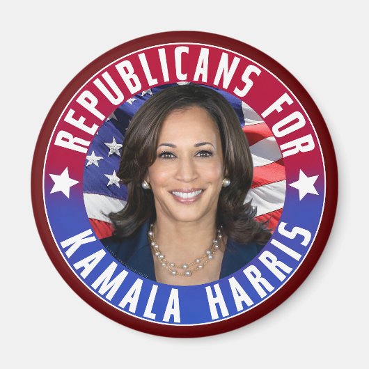 Republikaner für Kamala Harris Präsident Foto 2024 Magnet (Vorne)