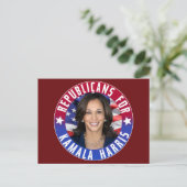 Republikaner für Kamala Harris Präsident Foto 2024 Postkarte (Stehend Vorderseite)