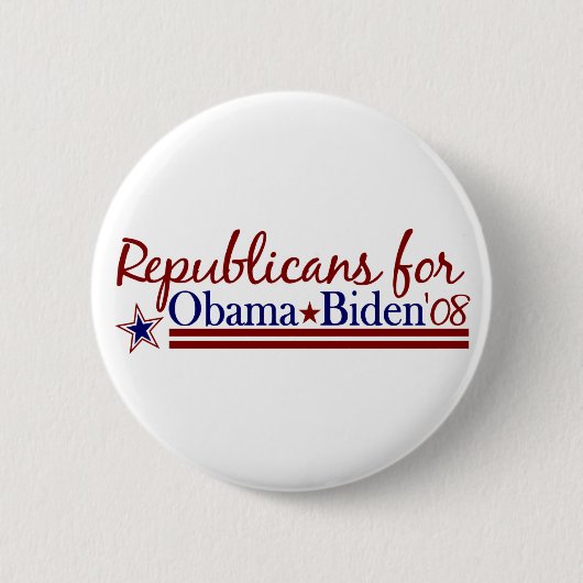 Republikaner für Obama Biden Button (Vorderseite)