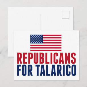 Republikaner für Talarico 2026 Senatswahl Postkarte