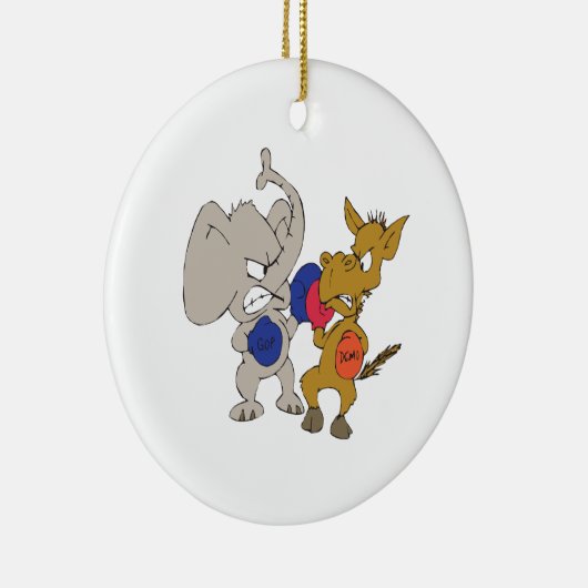 Republikaner gegen Demokraten Keramikornament (Rechts)