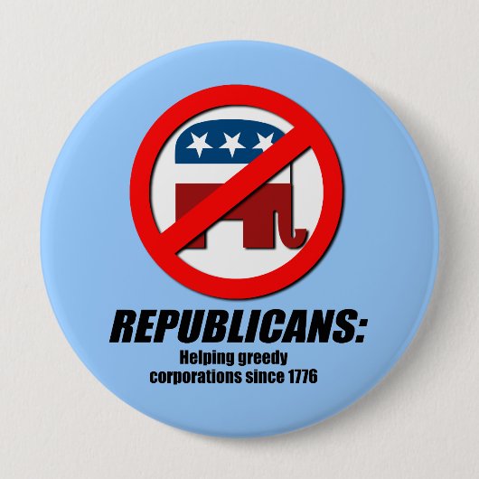 Republikaner - helfende Greedy Corporations Button (Vorderseite)