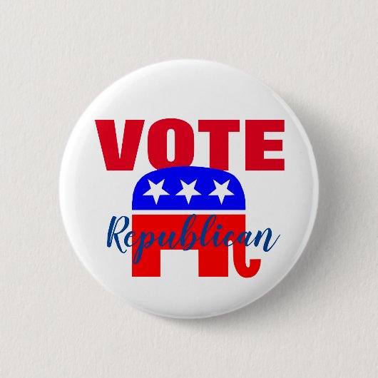 Republikaner mit Patriotic Elephant abstimmen Button (Vorderseite)